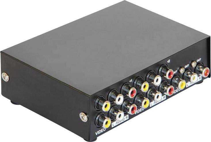 Delock 87637 4 Port Composite-Switch bidirektional verwendbar, Metallgehäuse