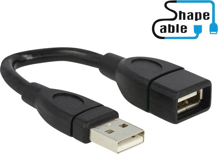Delock USB-Kabel 0.15 m Schwarz flexibles Schwanenhals-Kabel 83497