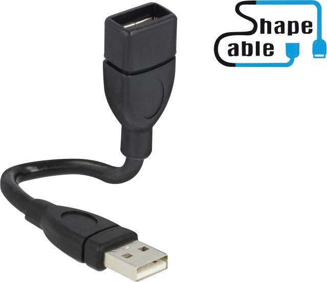 Delock USB-Kabel 0.15 m Schwarz flexibles Schwanenhals-Kabel 83497