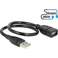 Delock USB-Kabel USB 2.0 USB-A Stecker, USB-A Buchse 0.35m Schwarz flexibles Schwanenhals-Kabel 83498 Delock USB-Kabel USB 2.0 USB-A Stecker, USB-A Buchse 0.35m Schwarz flexibles Schwanenhals-Kabel 83498