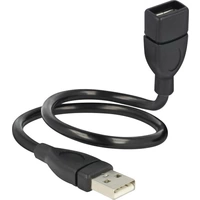 Delock USB-Kabel USB 2.0 USB-A Stecker, USB-A Buchse 0.35m Schwarz flexibles Schwanenhals-Kabel 83498 Delock USB-Kabel USB 2.0 USB-A Stecker, USB-A Buchse 0.35m Schwarz flexibles Schwanenhals-Kabel 83498