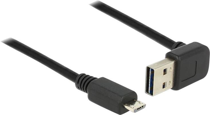Delock 1.00 m Schwarz beidseitig verwendbarer Stecker, vergoldete Steckkontakte, UL-zertifiziert 83535