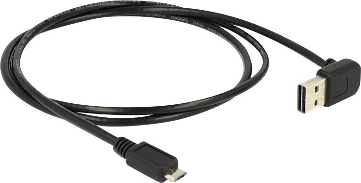 Delock 1.00 m Schwarz beidseitig verwendbarer Stecker, vergoldete Steckkontakte, UL-zertifiziert 83535