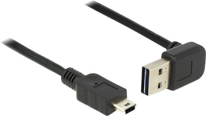 Delock USB-Kabel 1.00 m Schwarz beidseitig verwendbarer Stecker, vergoldete Steckkontakte, UL-zertifiziert 83543
