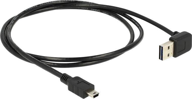 Delock USB-Kabel 1.00 m Schwarz beidseitig verwendbarer Stecker, vergoldete Steckkontakte, UL-zertifiziert 83543