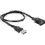 Delock USB-Kabel USB 2.0 USB-A Stecker, USB-A Buchse 0.50m Schwarz flexibles Schwanenhals-Kabel 83499