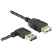 Delock USB-Kabel USB 2.0 USB-A Stecker, USB-A Buchse 2.00m Schwarz beidseitig verwendbarer Stecker, vergoldete Steckkontakte