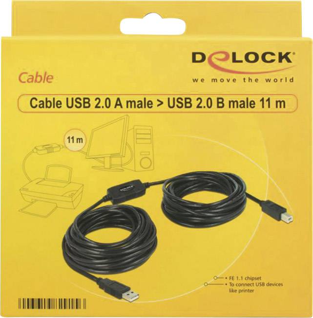 Delock 11.00 m Schwarz UL-zertifiziert 82915