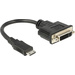 Delock 65564 HDMI / DVI Adapter [1x HDMI-Stecker C Mini - 1x DVI-Buchse 24+5pol.] Schwarz 20.00cm