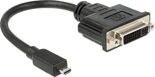 Delock 65563 HDMI / DVI Adapter [1x HDMI-Stecker D Micro - 1x DVI-Buchse 24+5pol.] Schwarz 20.00cm Image