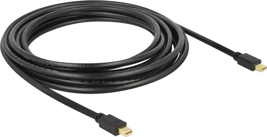 Delock DisplayPort Anschlusskabel 5.00 m Schwarz 83477 vergoldete Steckkontakte DisplayPort-Kabel