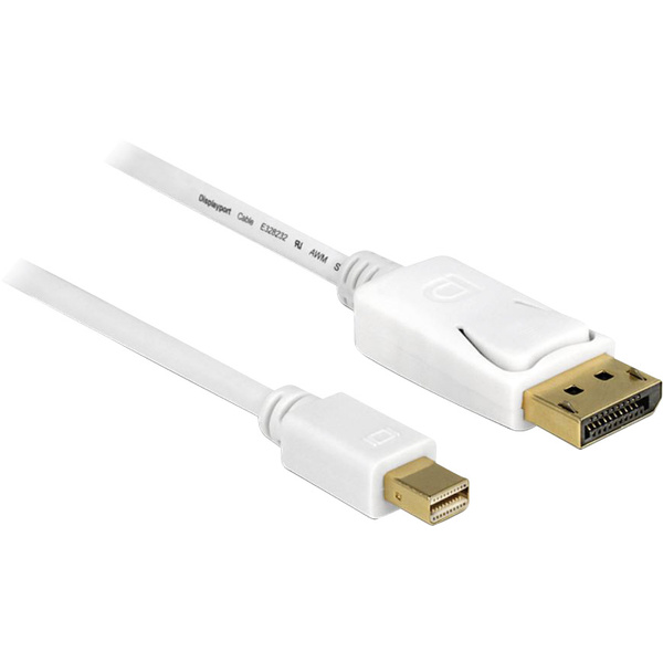 Delock Mini-DisplayPort / DisplayPort Adapterkabel Mini DisplayPort Stecker, DisplayPort Stecker 7.00m Weiß 83485 vergoldete