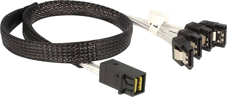 Delock Festplatten Anschlusskabel [1x Mini-SAS-Buchse (SFF-8643) - 4x SATA-Stecker 7pol.] 0.50m Schwarz