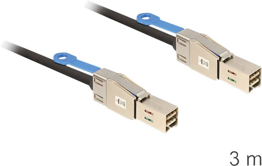 Delock Festplatten Anschlusskabel [1x Mini-SAS-Stecker (SFF-8644) - 1x Mini-SAS-Stecker (SFF-8644)] 3.00 m Schwarz