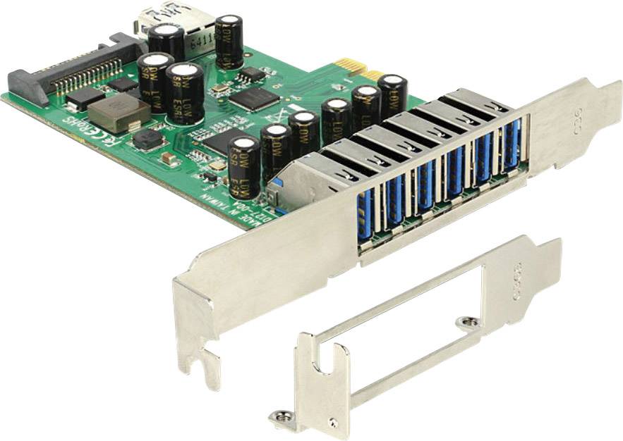Delock 6+1 Port USB 3.2 Gen 1 Controllerkarte USB-A PCIe
