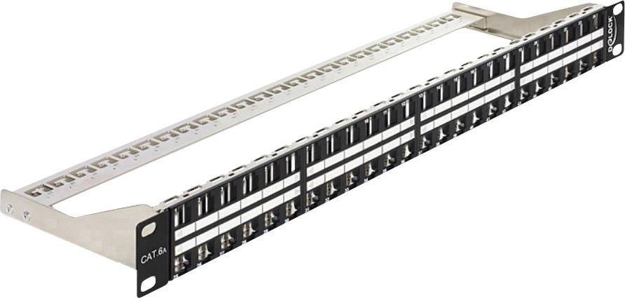 Delock Keystone Patch Panel Schwarz 1U 48,3 cm 19" 48 Ports