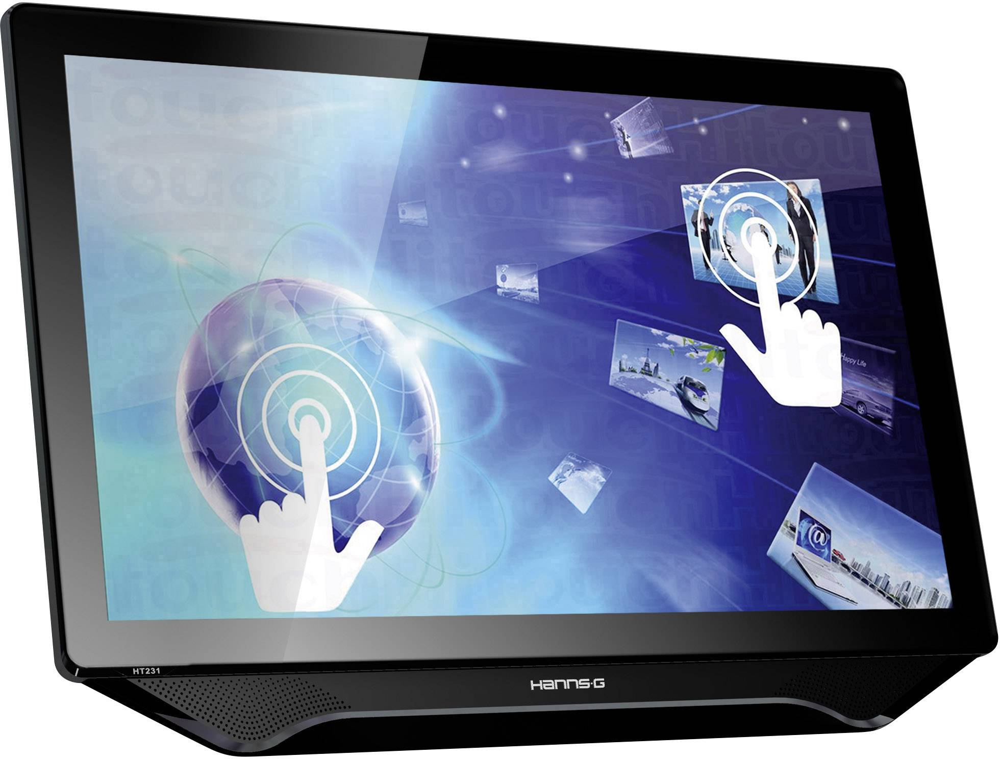 Hanns-G by Hannspree HT231HPB Touchscreen-Monitor 58.4 cm (23 Zoll) 1920 x 1080 Pixel 16:9 5 ms DVI, HDMI®, VGA, USB, Kopfhörer (3.5 mm Klinke) TN