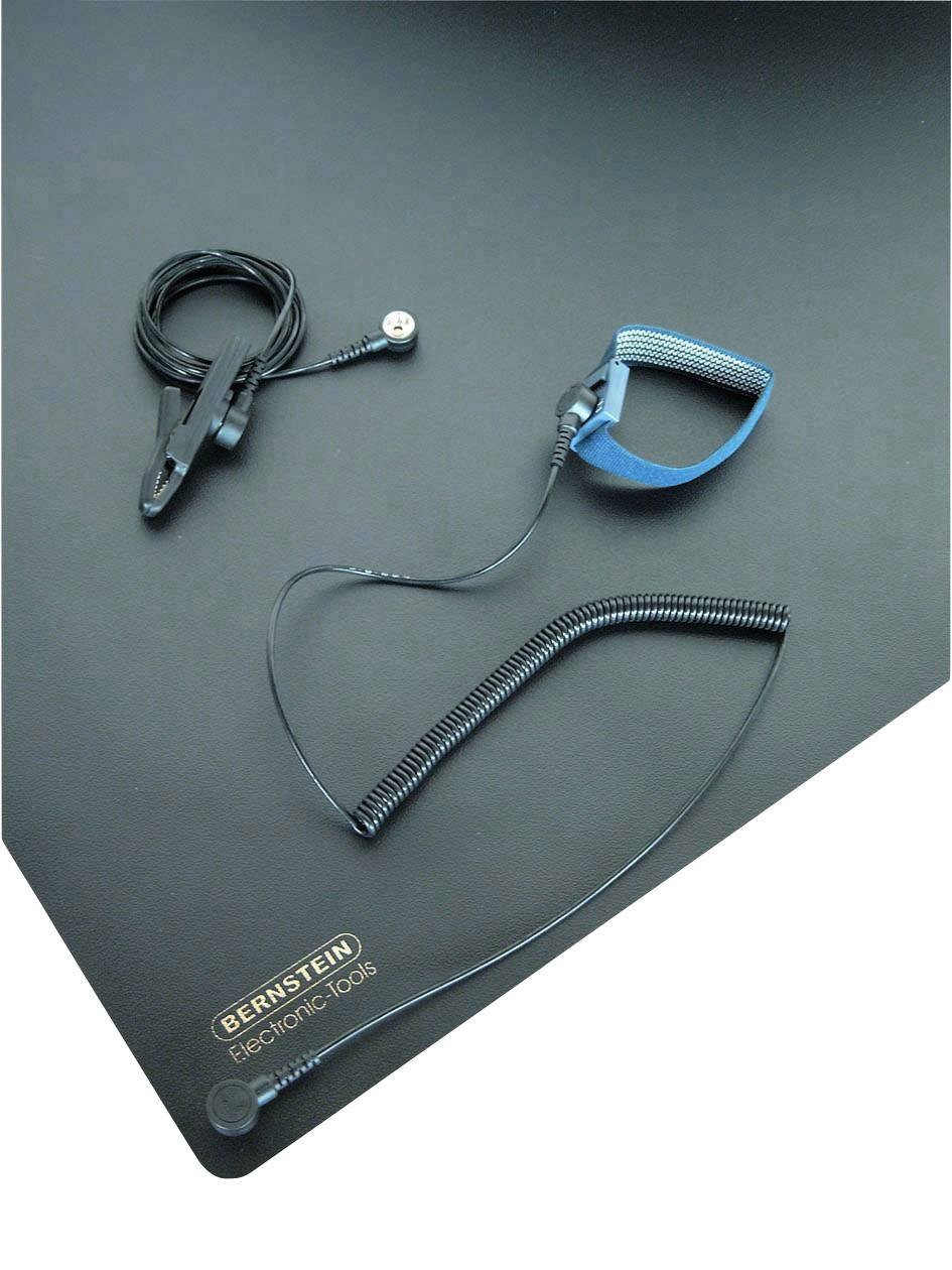 BERNSTEIN Tools for Electronics 9-360 ESD-Tischmatten-Set Schwarz (L x B) 900 mm x 610 mm inkl. Erdungskabel, inkl. Erdungsarmband, inkl