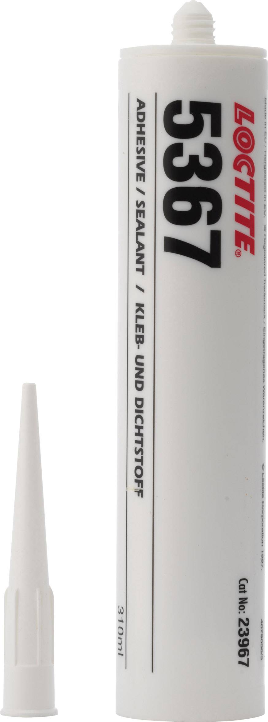 Verschlusskappe und Kartusche mit der Aufschrift 'Loctite 5367', ein Kleb- und Dichtstoff, 310 ml.