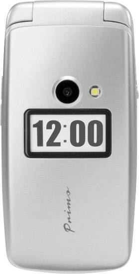 Primo by DORO 413 Senioren-Klapp-Handy mit Ladestation, SOS Taste Silber