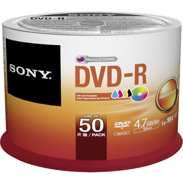 Sony 50DMR47PP DVD-R Rohling 4.7 GB 50 St. Spindel Bedruckbar