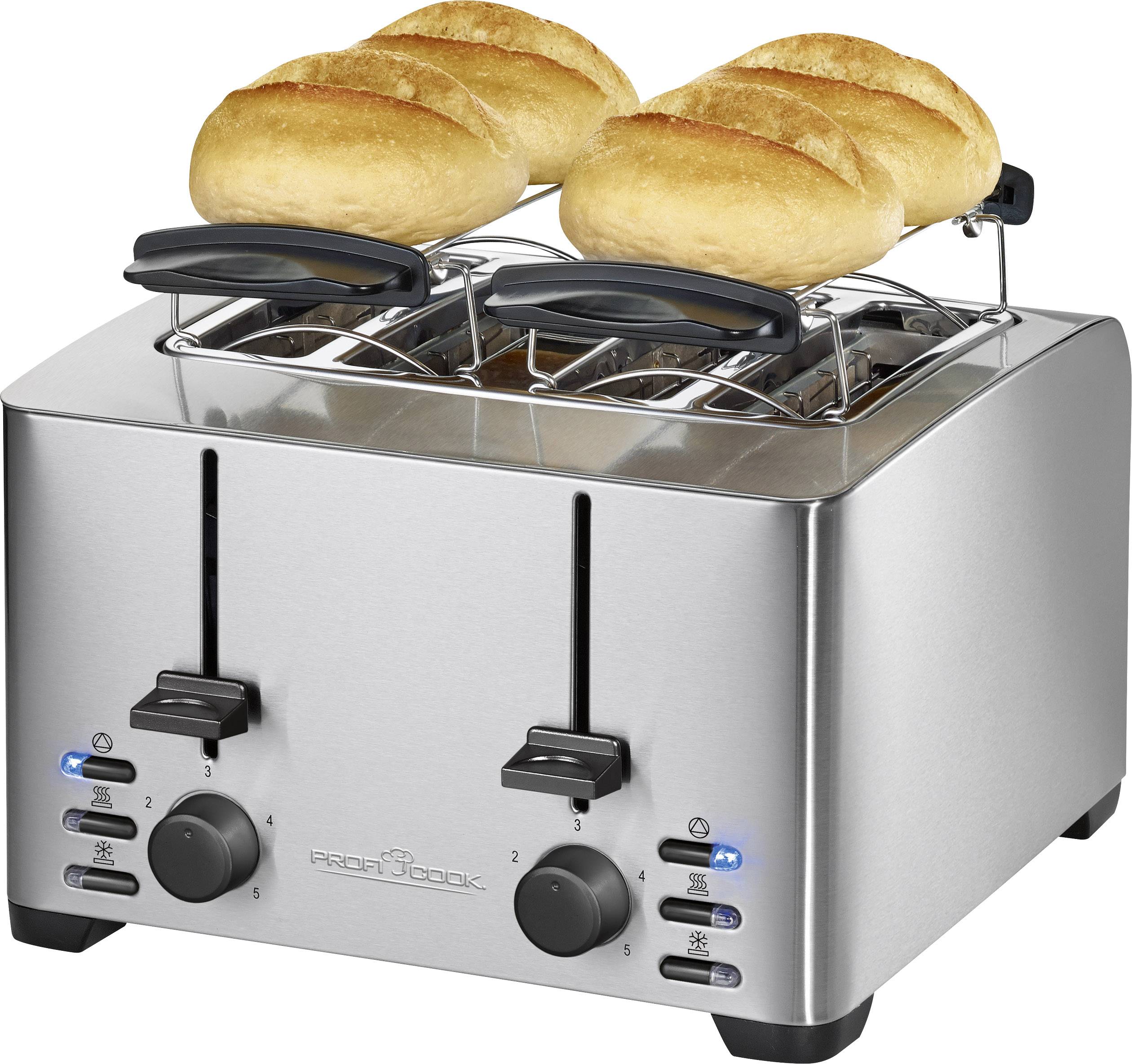 Profi Cook PC-TA 1073 Toaster mit Brötchenaufsatz Edelstahl