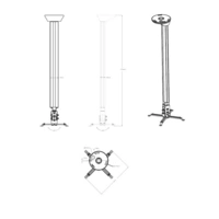 Neomounts BEAMER-C500SILVER Beamer-Deckenhalterung Neigbar, Drehbar Boden-/Deckenabstand (max.): 175cm Silber Neomounts BEAMER-C500SILVER Beamer-Deckenhalterung Neigbar, Drehbar Boden-/Deckenabstand (max.): 175cm Silber