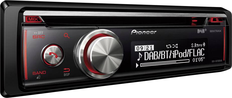 Pioneer DEH-X8700DAB Autoradio Anschluss für Lenkradfernbedienung, DAB+ Tuner, Bluetooth®-Freisprecheinrichtung