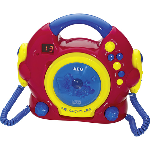 AEG CDK 4229 Kids Line Kinder CD-Player CD Inkl. Karaoke-Funktion, Inkl. Mikrofon Rot, Bunt