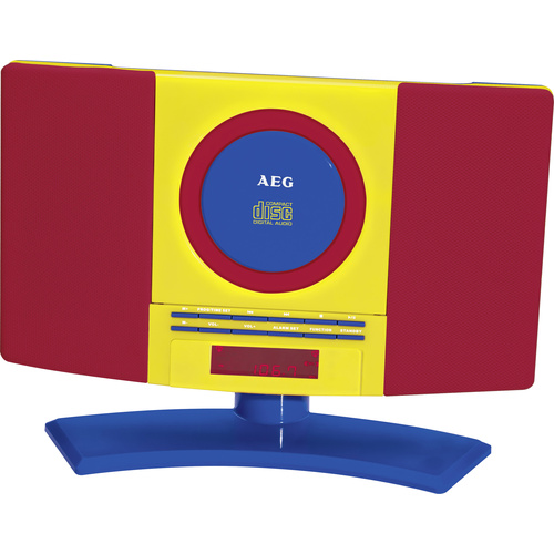 AEG MC 4464 Kids Line Kinder CD-Player AUX, CD, UKW Wandmontage Rot, Bunt