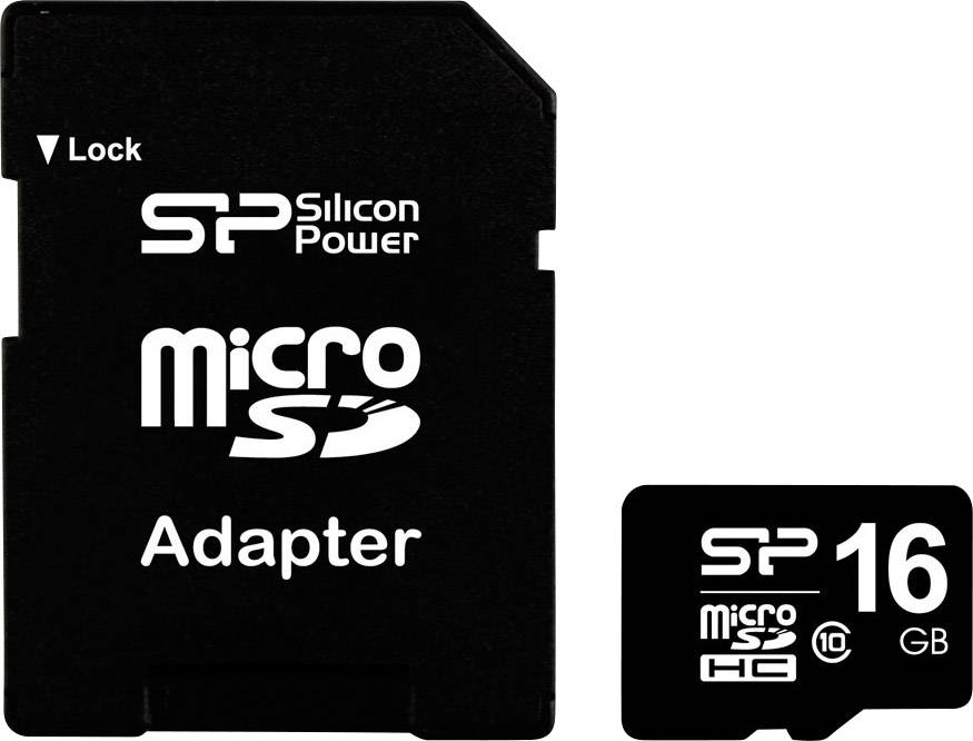 Silicon Power microSDHC-Karte 16 GB Class 10 inkl. SD-Adapter