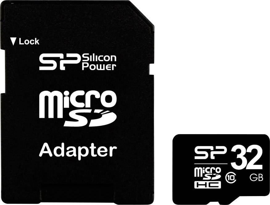 MicroSD Card 32GB Silicon Power SDHC CL.10 inkl. Adapter