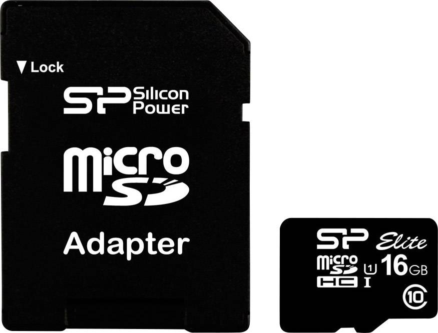 Silicon Power Elite microSDHC-Karte 16 GB Class 10, UHS-I inkl. SD-Adapter