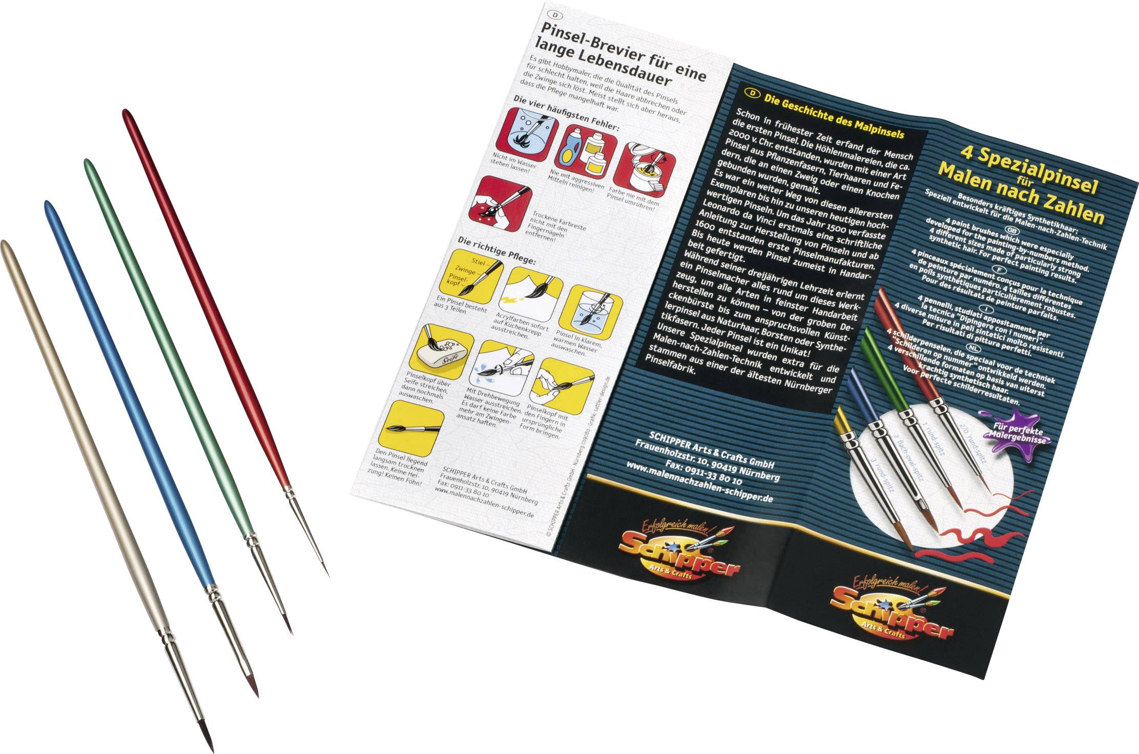 Schipper Malen nach Zahlen - 4 Spezialpinsel