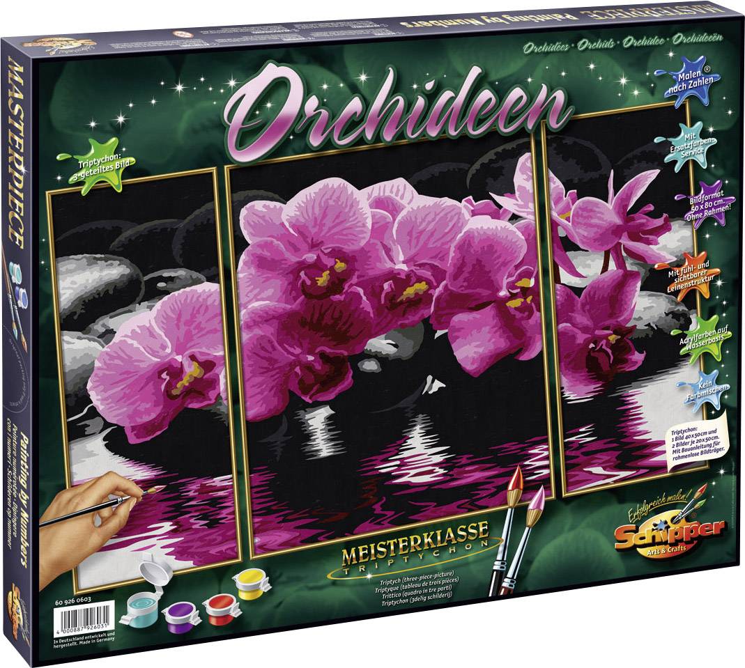 Schipper Malen nach Zahlen - Orchideen Triptychon