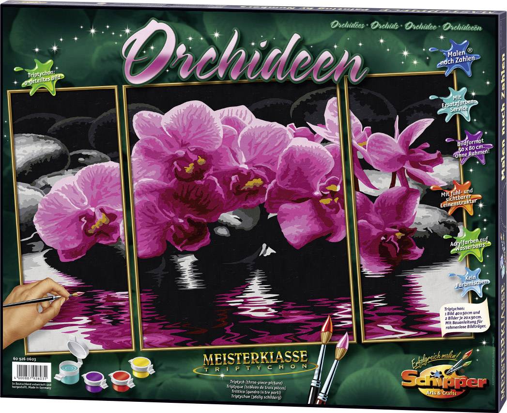 Schipper Malen nach Zahlen - Orchideen Triptychon