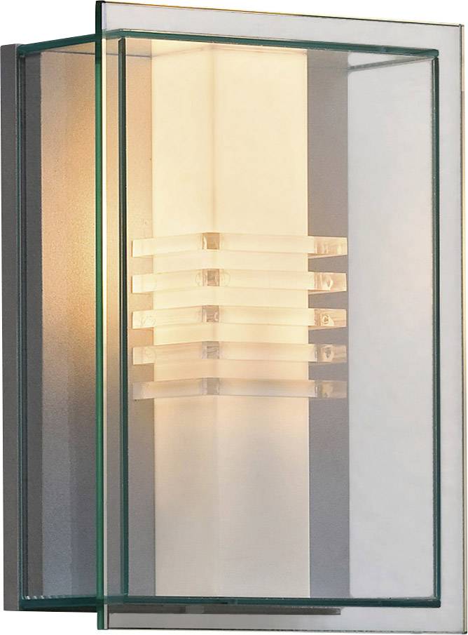 Konstsmide Sol 409-310 Außenwandleuchte Energiesparlampe, LED E27 15 W Silber, Transparent