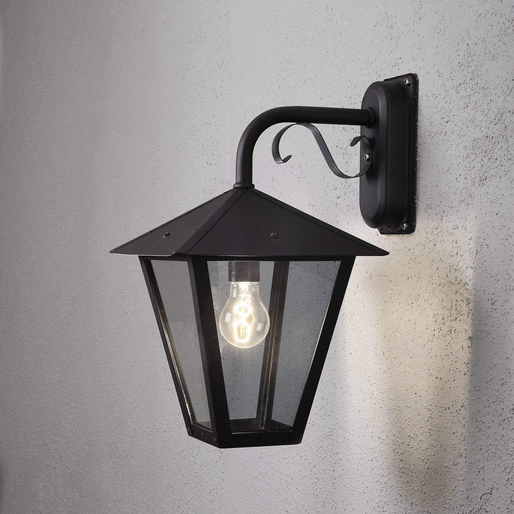 Konstsmide Benu Down 435-750 Außenwandleuchte Energiesparlampe, LED E27 100W Schwarz