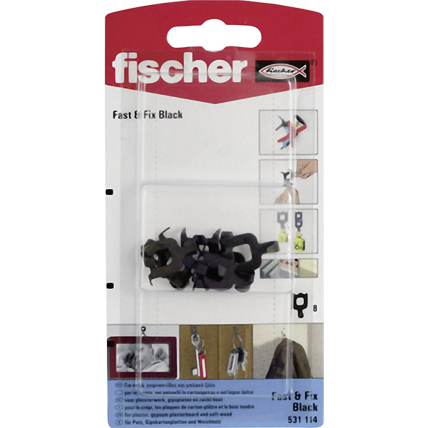 Fischer 531114 Wandhaken Fast & Fix Black K 8 St.
