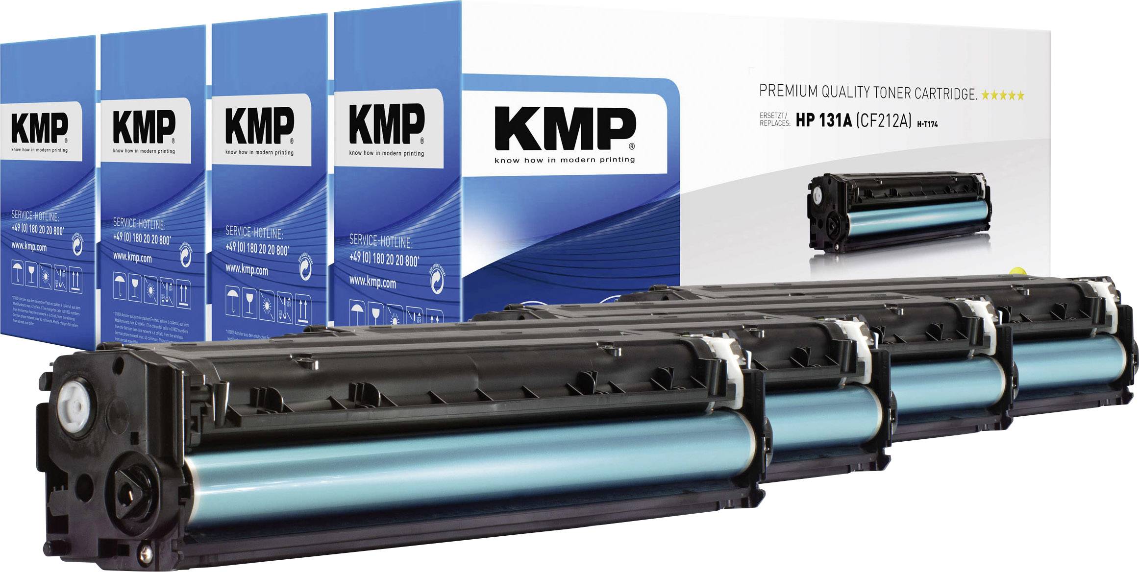 KMP Toner ersetzt HP 131A, 131X, CF210A, CF210X, CF211A, CF212A, CF213A Kompatibel Kombi-Pack Schwa