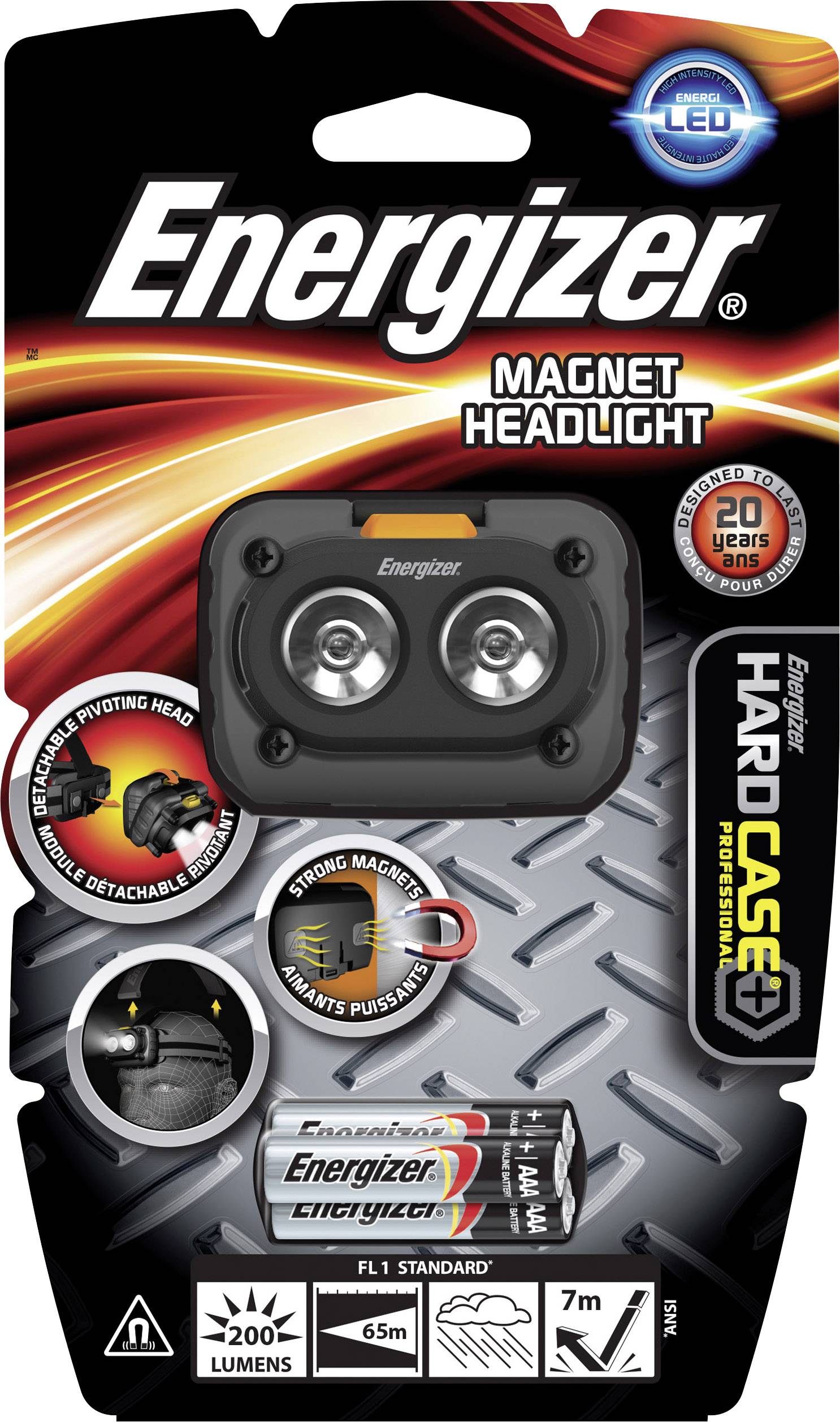 Energizer Hardcase Magnet Headlight LED Stirnlampe batteriebetrieben 15 h 639826