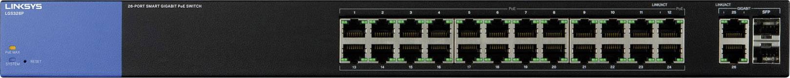 Linksys LGS326P-EU Netzwerk Switch 24 + 2 Port 1 GBit/s PoE-Funktion
