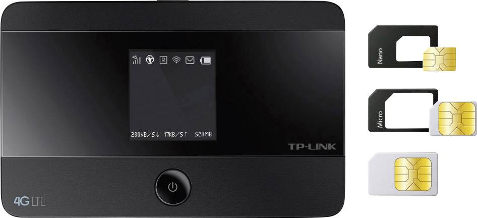 TP-LINK M7350 Mobiler 4G-WLAN-Hotspot bis 10 Geräte 150 MBit/s mit microSD-Kartenslot Schwarz
