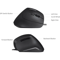 Perixx Vertikal Perimice-515 II Ergonomische Maus USB Optisch Schwarz 6 Tasten 1600 dpi Ergonomisch Perixx Vertikal Perimice-515 II Ergonomische Maus USB Optisch Schwarz 6 Tasten 1600 dpi Ergonomisch