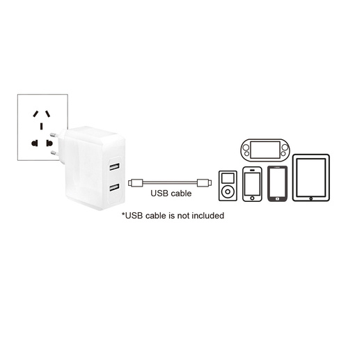 LogiLink PA0094 USB-Ladegerät Steckdose Ausgangsstrom (max.) 3400mA Anzahl Ausgänge: 2 x USB