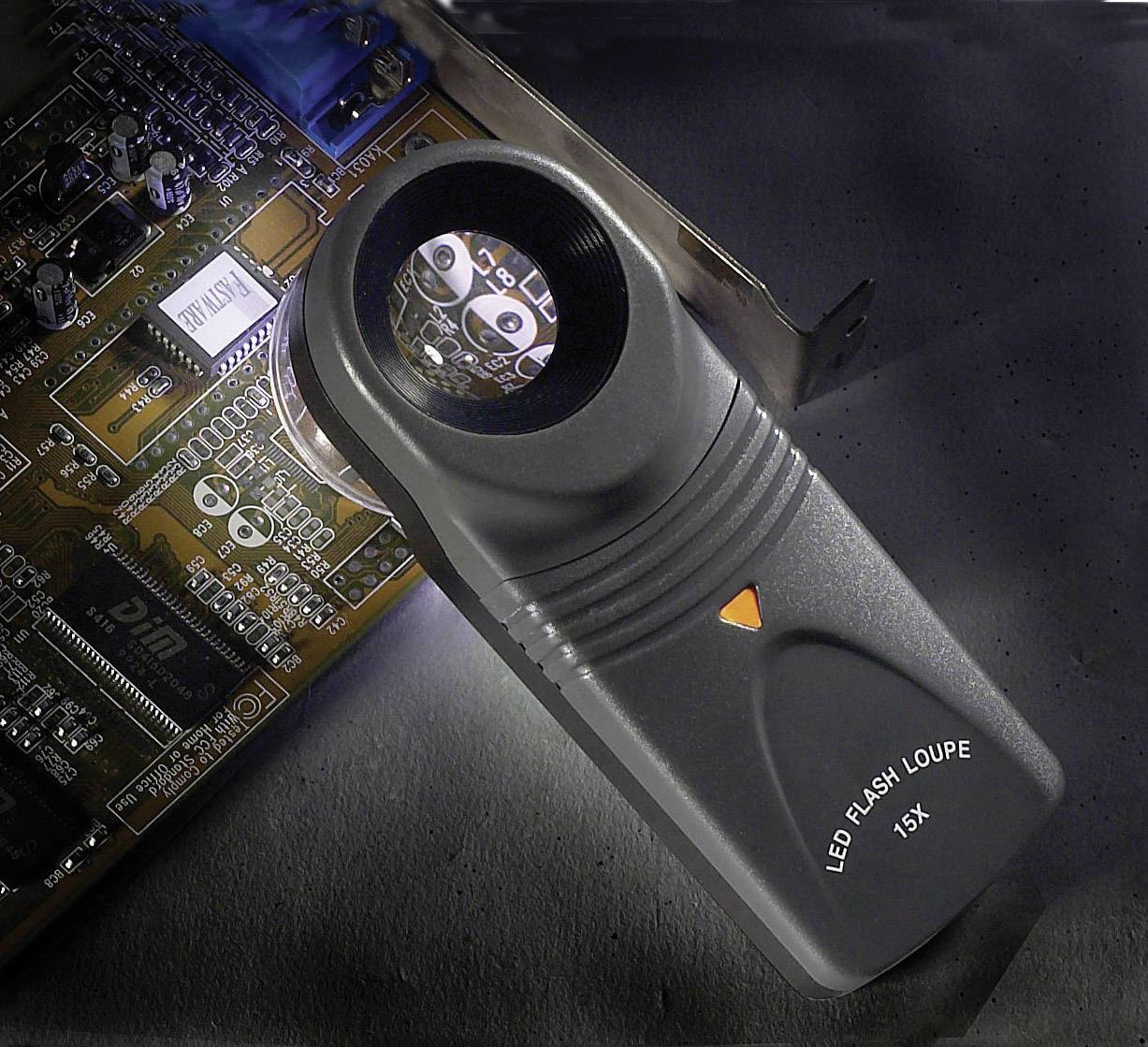 TOOLCRAFT 1303080 Handlupe mit LED-Beleuchtung Vergrößerungsfaktor: 15 x Linsengröße: (Ø) 20mm