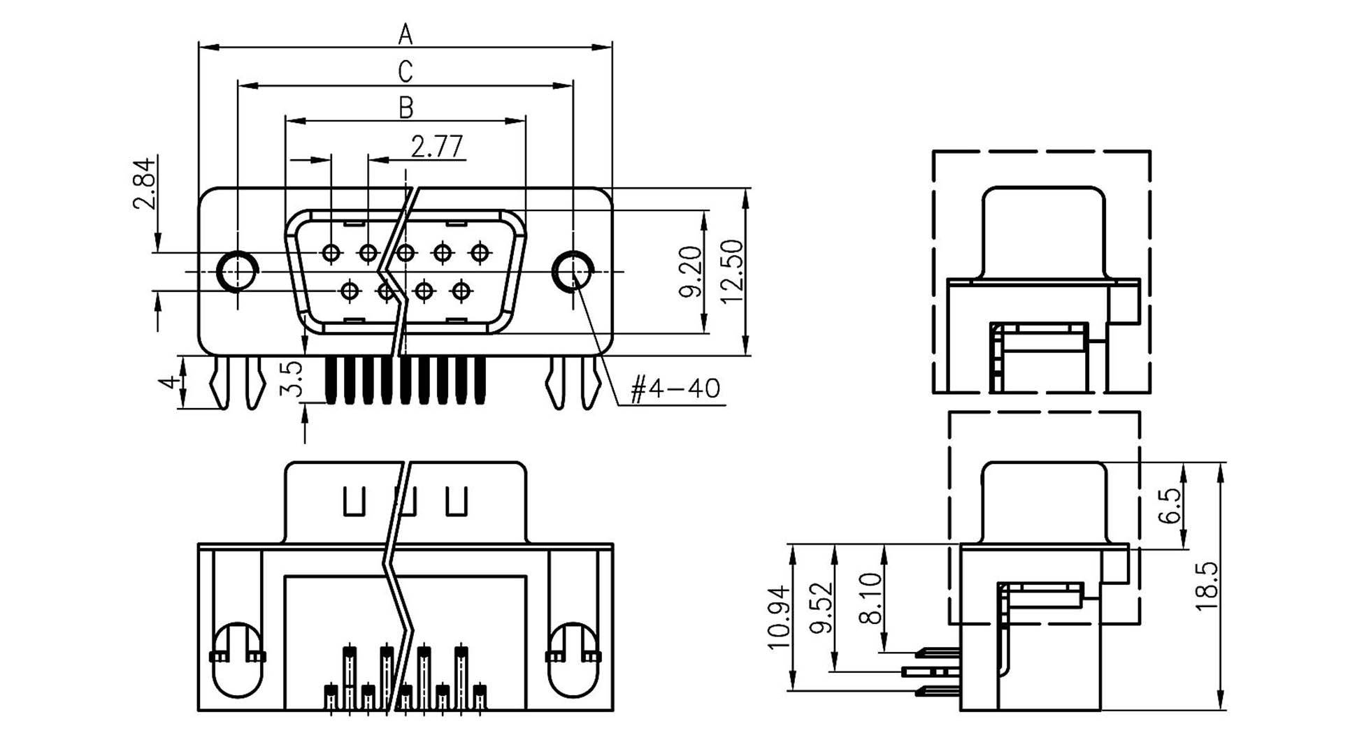 Econ Connect ST25WB/7G D-SUB Stiftleiste 90° Polzahl: 25 Lötpins Tray