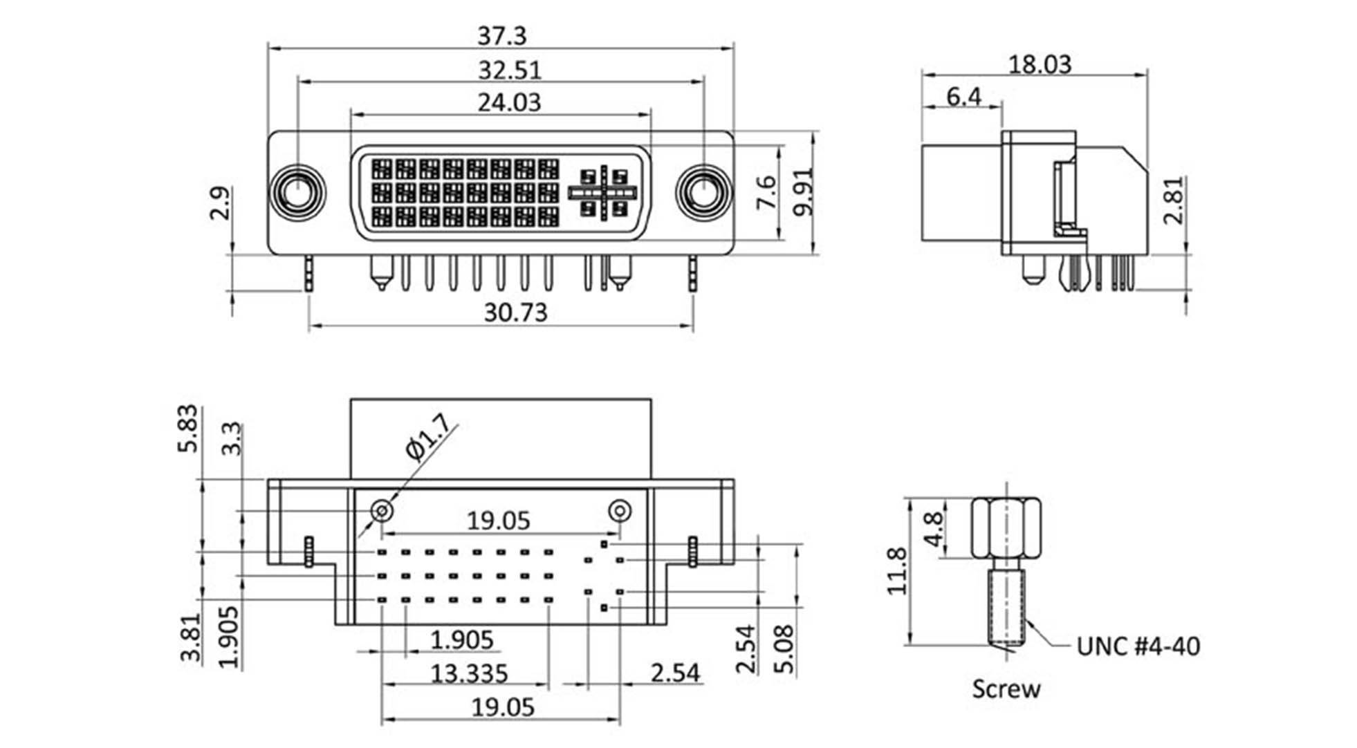 Econ Connect DVIAD1 DVI-Steckverbinder Buchse, Einbau horizontal Polzahl: 29 Beige