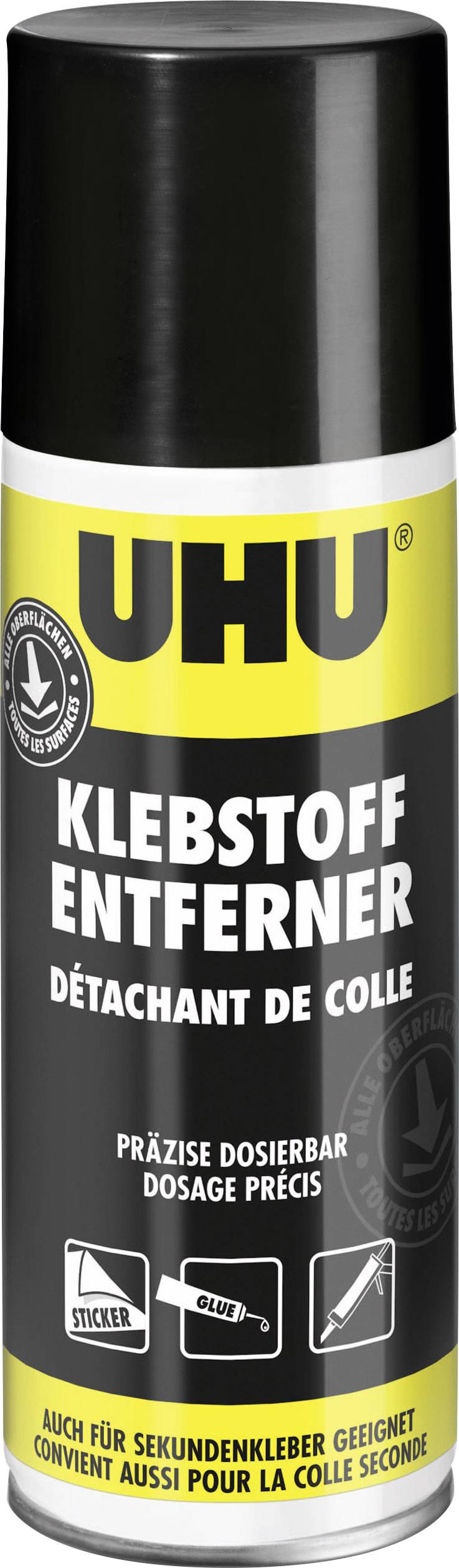 UHU Klebstoffentferner Spraydose, geeignet für das Entfernen von Klebstoffen, präzise dosierbar, auch für Sekundenkleber.