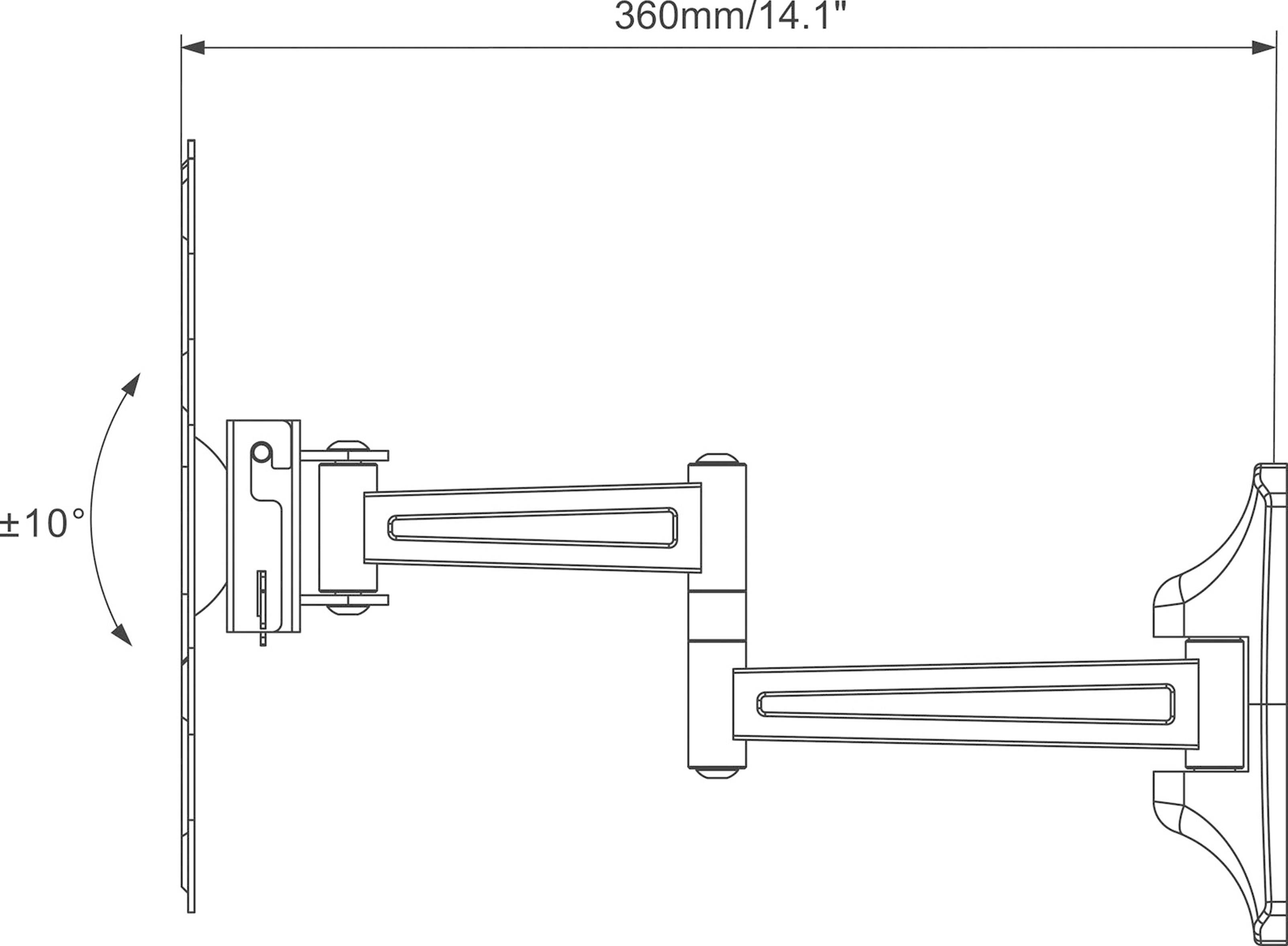 Mount Massive MNT 108 TV-Wandhalterung 48,3 cm (19") - 94,0 cm (37") Neigbar, Schwenkbar